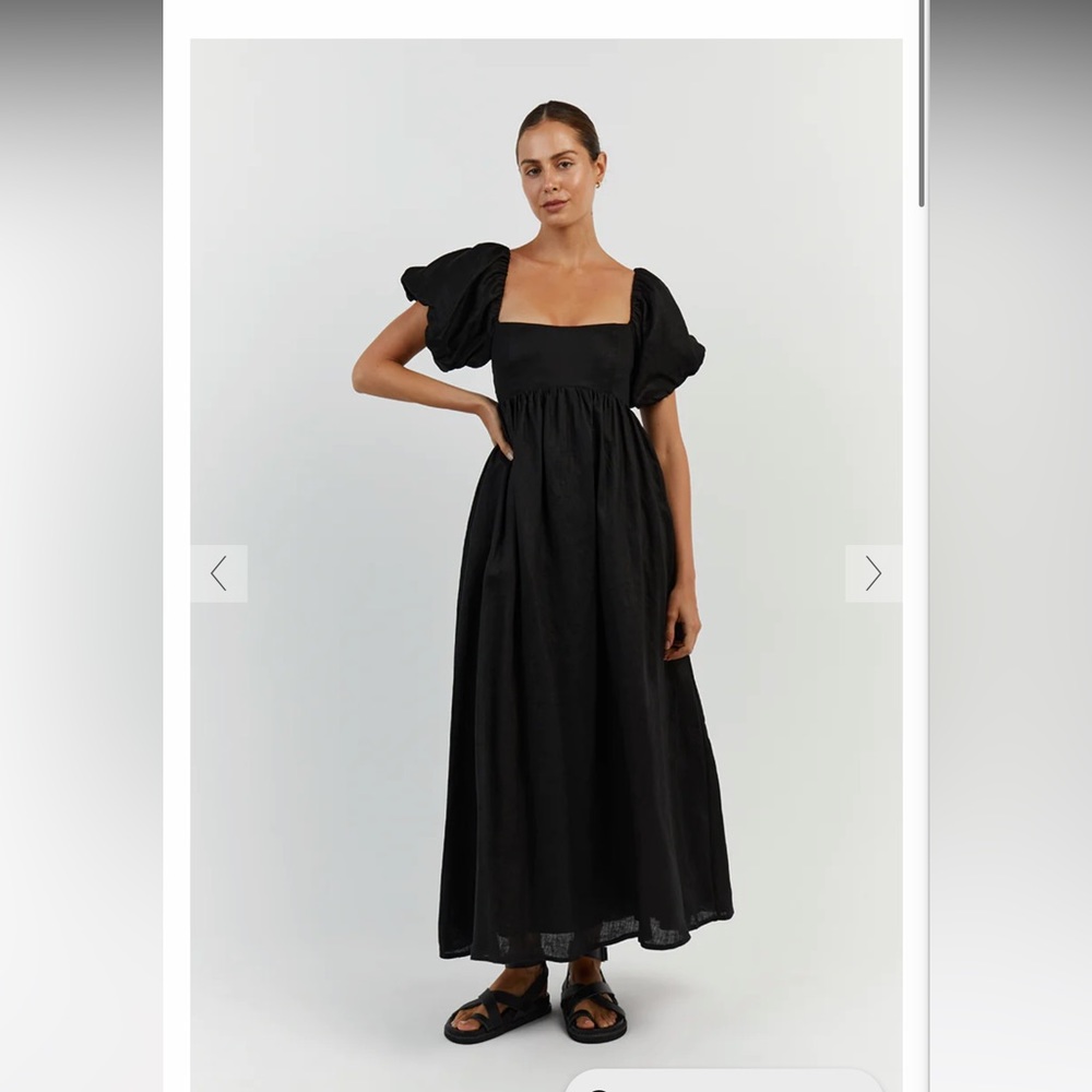 NWT - Dissh MONTY BLACK LINEN MIDI DRESS